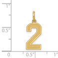 thumbnail image 2 of Pendentif Breloque Collier Numéro 2 Moyen en Or Jaune 14k, 2 of 6