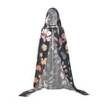 thumbnail image 7 of Honeii Wildflower Watercolor 1 Print Poncho Cape, Cloak Coat, Snuggly Hooded Wearable Blanket, Hooded Cape For Teenagers,Halloween Costumes-Large, 7 of 7