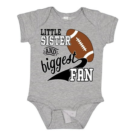 

Inktastic Little Sister and Biggest Fan- Football Player Gift Baby Girl Bodysuit