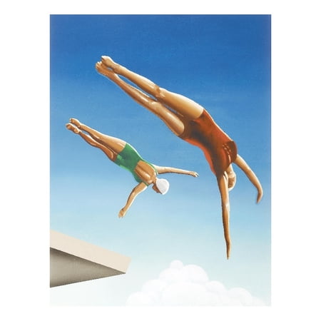 Giant Art 72x54 High Dive Fine Art Giant Canvas Print in White