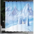 thumbnail image 4 of Ambesonne White Shower Curtain, Little House Mountains, 69"Wx84"L, Blue, 4 of 5
