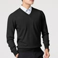 thumbnail image 5 of hotojiny Mens V Neck Sweater Casual Lightweight Skinny Knit Pullover Long Sleeve Fall Winter Dress Sweater for Work Office, 5 of 5