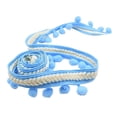 thumbnail image 2 of veasfak 2x 5 Yd Pompons Bobble Border / Bobble Ribbon - 3.5 Cm Wide Fringed Blue+White, 2 of 9