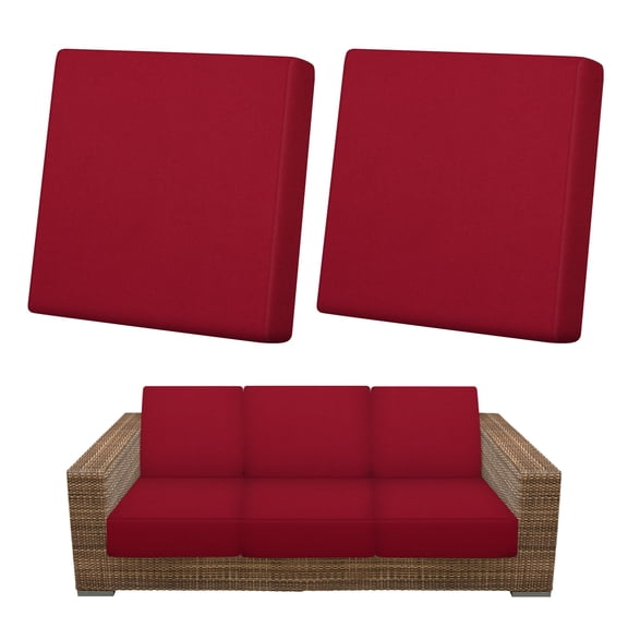 Uxcell 2-Pack Outdoor Cushion Covers, 19.7~25.6 Inch/50~65 cm Patio Cushion Covers for Outdoor Couch [Wine Red]