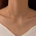 thumbnail image 2 of CFIOZYOS Gold Pearl Necklace for Women, 14K Gold Plated Layered Pearl Necklaces for Women Trendy Simple Herringbone Chain Pearl Necklace for Women Gold Jewelry Gifts, 2 of 10