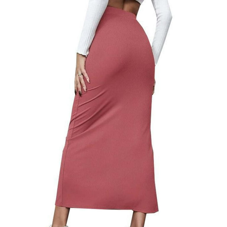 Maxi pencil skirts elastic waist sale
