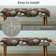 thumbnail image 5 of Whosucclay Skull Rose Book Print Rectangle Bench Covers, Stain Resistant Bench Chair Slipcovers for Living Room, Bedroom, Kitchen Machine Washable Bench Seat Protector Cover, 5 of 7