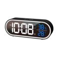 thumbnail image 2 of Reloj Despertador Con Pantalla Digital Led Grande Brillo Ajustable Reloj Despertador Usb Con Función De Control De Voz Inteligente Función De Repetición Para Dormitorio Sala De Estar Oficina Moyic HA019453-00, 2 of 7