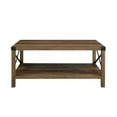 Woven Paths Magnolia Metal X Coffee Table, Reclaimed Barnwood