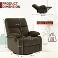 thumbnail image 3 of Glider Recliner Nursery Chair with Manual Adjustable Footrest Swivel Rocker Recliner for Small Spaces Living Room Bedroom RV Dark Gray, 3 of 7