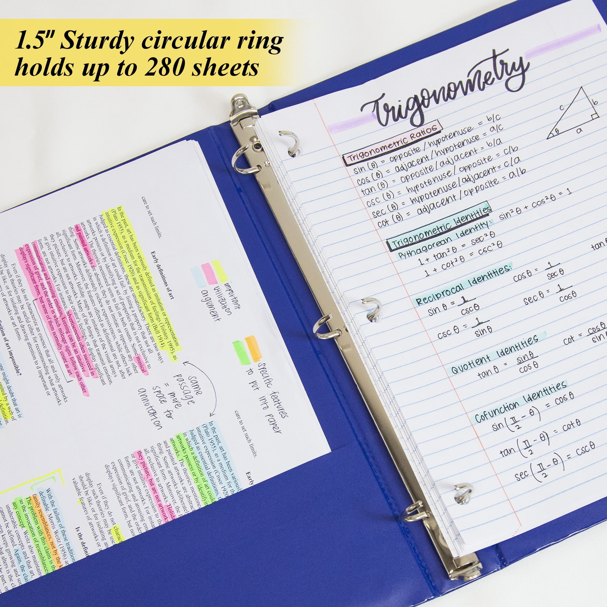 BAZIC 3 Ring Binder 1.5" Economy Binders, Round Ring Hold 280 Sheets, 24-Count
