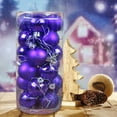 thumbnail image 5 of HCBY 24Pcs Christmas Ball Ornaments, Christmas Tree Decoration Baubles Ornaments, Shatterproof Balls for Xmas Hanging Festive Holiday Home Decor(Purple,2.36"), 5 of 6