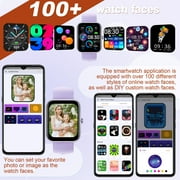 PTHTECHUS 1.83 Smart Watch for Kids Sport Smartwatch with 37 Sports Modes DIY Watch Touchscreen Phone Calls Music Calculator Excellent Gift for Teenage(Purple)