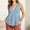 Blue, variant on Women's Deep V Neck Empire Waist Sleeveless Tank Top, Loose Flow Curved Hem Woven Camisole Vest for Summer Office Daily Vacation Outfits
