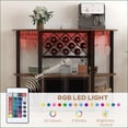 thumbnail image 5 of Industrial Wine Bar Cabinet with Charging Station, LED Lights & 10-Bottle Rack | Rustic Brown | Steel, 5 of 10