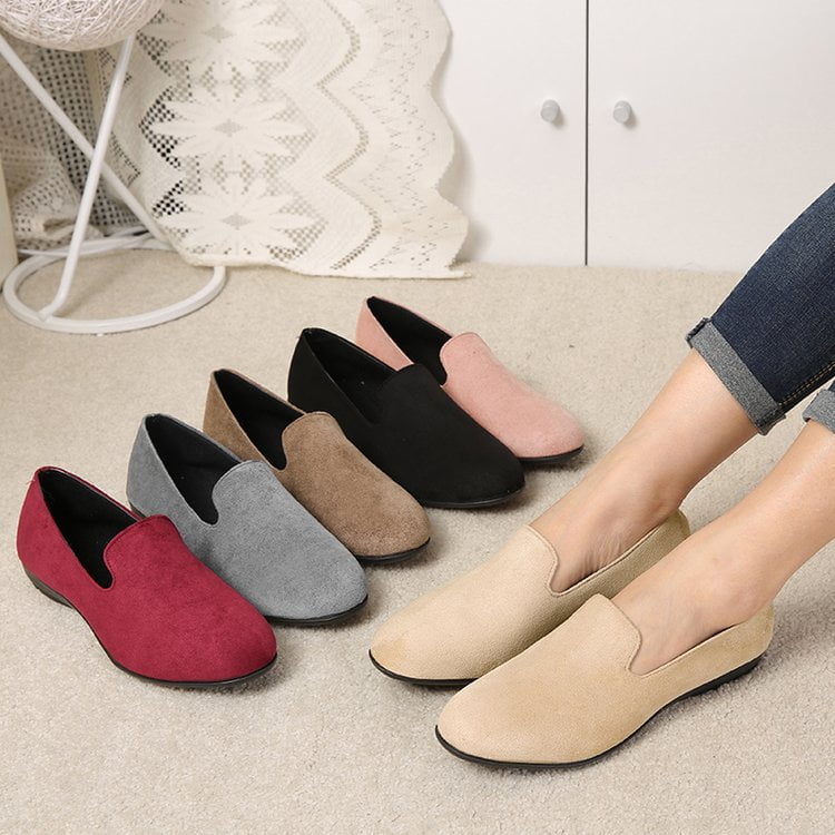 flat suede loafers