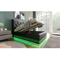 thumbnail image 6 of Twin Bed Frame: Black PU Upholstered, LED Lights, USB Charging, Hydraulic Storage, 81"x44", Bedroom Furniture. Modern Design, Easy Assembly., 6 of 38