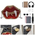 thumbnail image 1 of Bolso Hombro Con Forma Labio para Mujer Exterior Halloween Cierre Cuero PU, 1 of 9