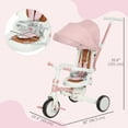 thumbnail image 3 of Qaba 7 in 1 Toddler Tricycle with Adjustable Parent Handlebar, Pink, 3 of 10