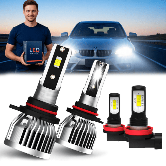 Headlight Bulb For 2011-2015 Chrysler 300,9012 High Low Beam,H11 Fog Light Bulb，Plug and Play，High Brightness LED Bulbs，Pack of 4