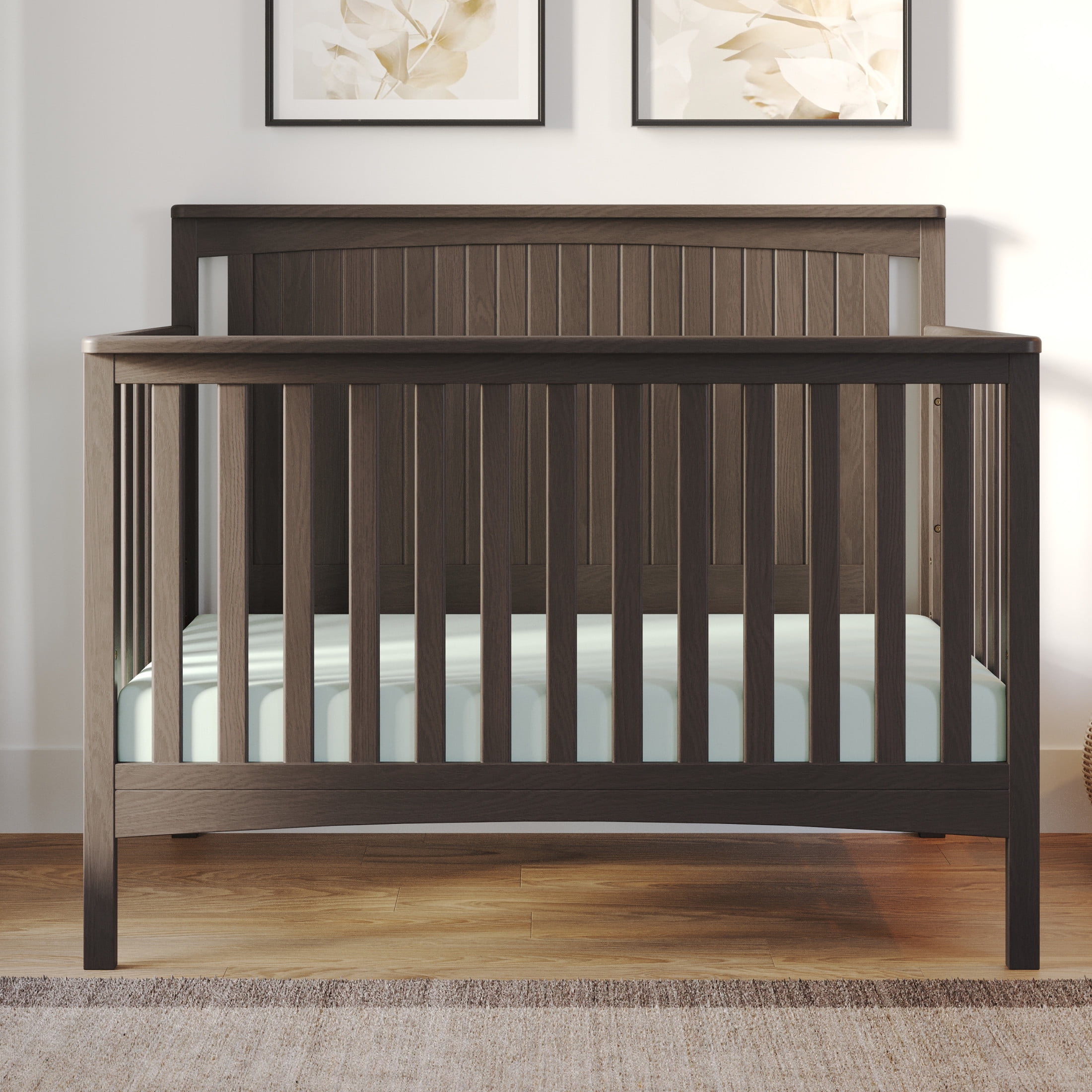 Child Craft Scout Crib, Dresser and Glider Nursery Set, 4-in-1 Convertible Crib with Rocker, Dapper Gray, 3-Piece