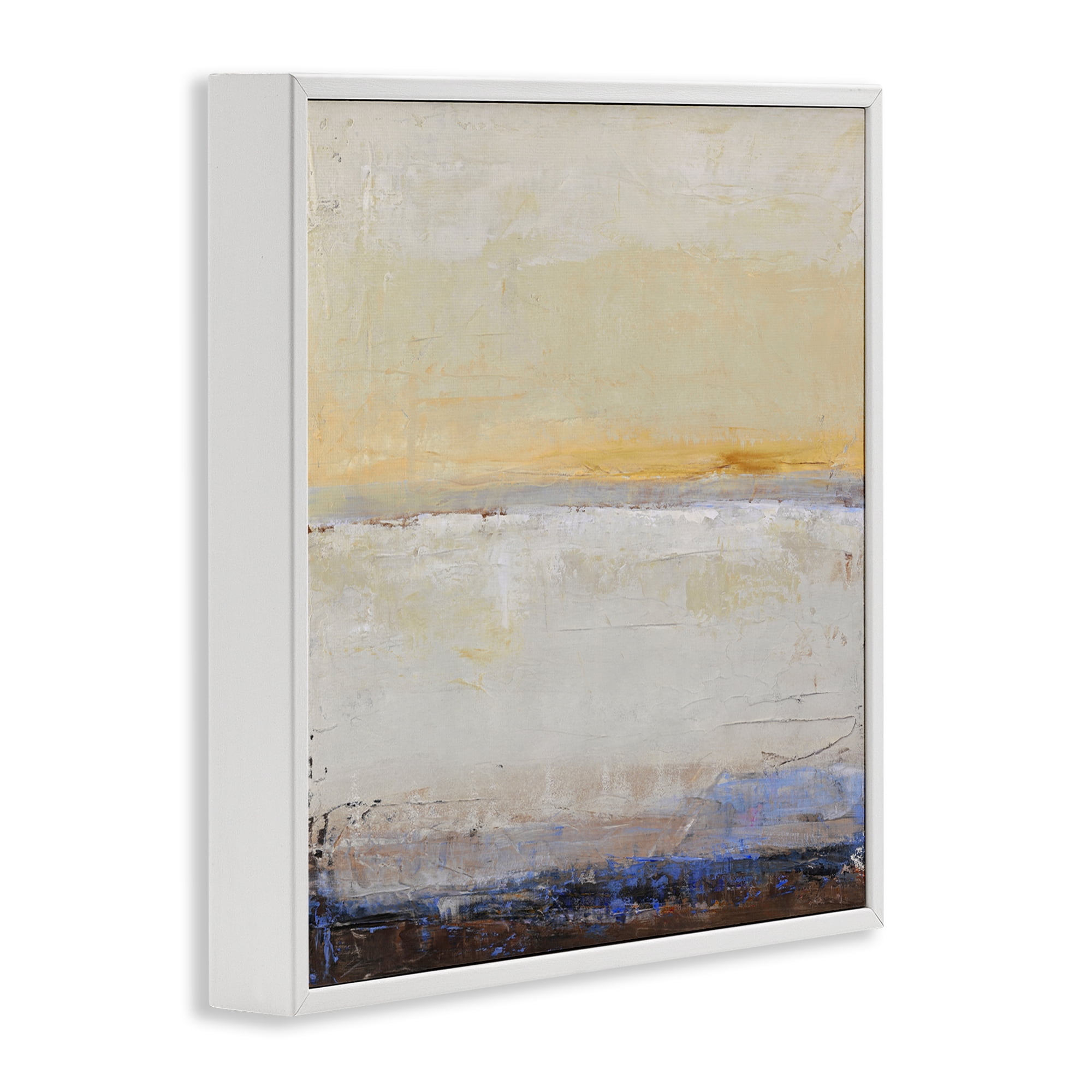 Sweeping Subtle Horizon White Framed Giclee Art, design by Design Fabrikken