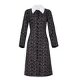 thumbnail image 1 of Disfraz de Cosplay familiar de Wednesday Addams para adultos y niños, uniforme escolar, chaqueta, falda, traje para mujer, ropa de fiesta de Halloween, 1 of 4