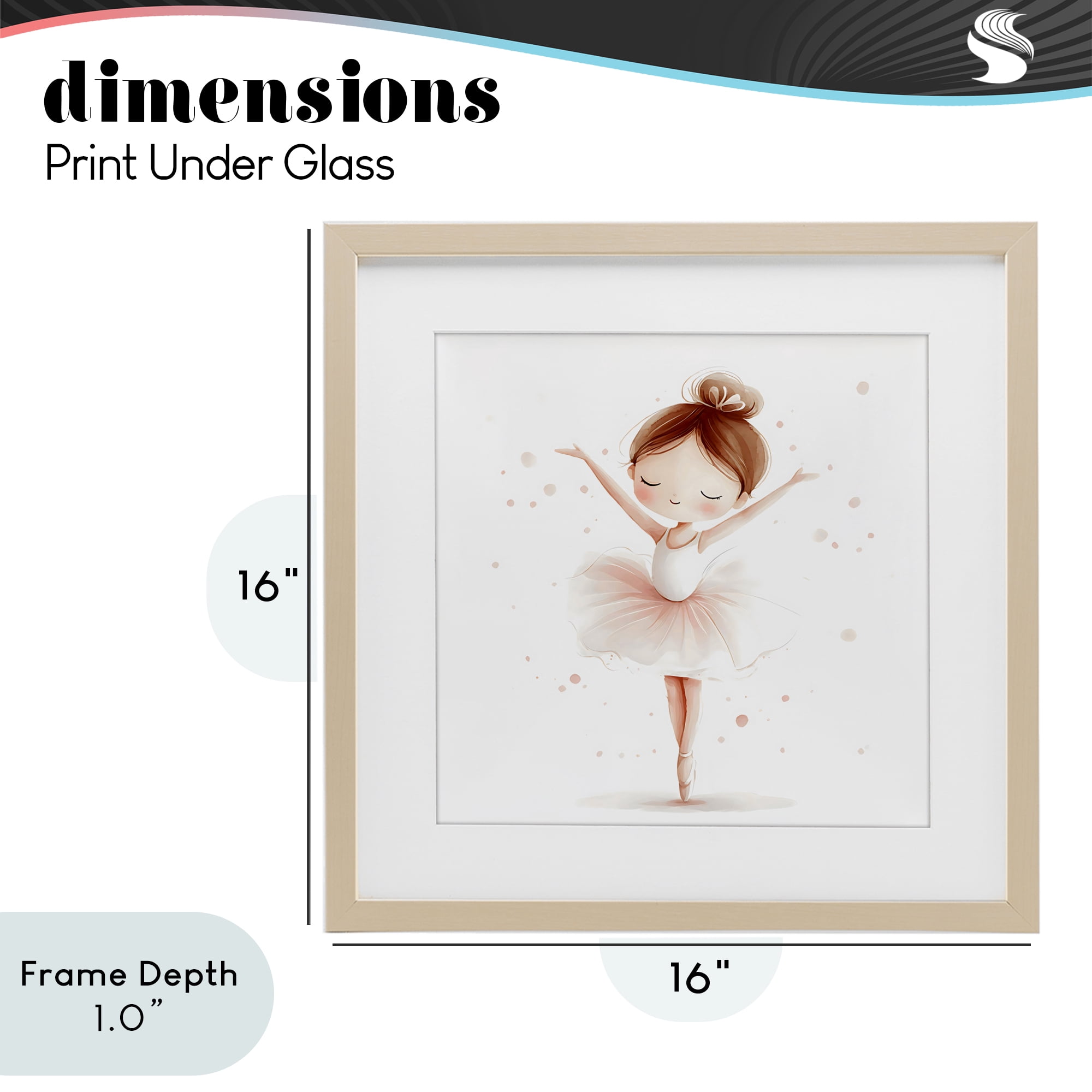Stupell Industries Delicate Little Ballerina Girl Birch Framed Print Under Glass, design by Creative Studio