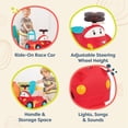 thumbnail image 2 of B. toys – Push CarToy – Ride-On Race Car –Walker Toy - Handle & Storage Space – Lights, Songs & Sounds – 1 Year + – Rollin' Riders - Freddy Zoom, 2 of 5