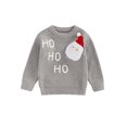 thumbnail image 1 of FOCUSNORM Toddler Christmas Sweaters Letter Tree/Santa Embroidered Long Sleeve Round Neck Ribbed Knitted Pullover, 1 of 9