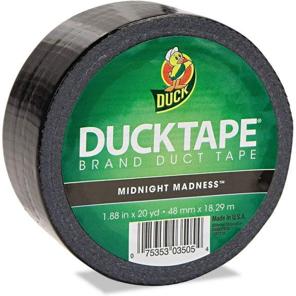 Duck 1265013 Colored Duct Tape 9 mil 1.88-Inch x 20 yds 3-Inch Core Black