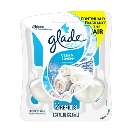 Glade Plug In Refill, Clean Linen, 1.34 Fl. Oz. (Pack of 2)