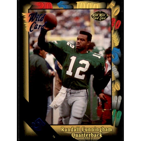 Randall Cunningham Card 1991 Wild Card 5 Stripe #61