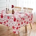 thumbnail image 3 of Valentine''s Day Tablecloth 60 x 84 Inch Red Love Heart Rectangle Table Cloth - Oblong Polyester Fabric Table Cover for Valentine Wedding Anniversay Dinner Party Picnic Kitchen Decorations, 3 of 6