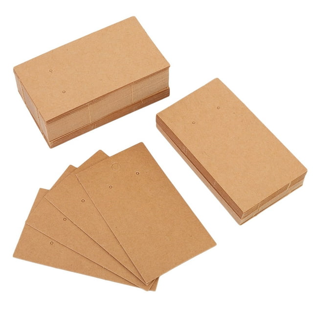 Earring Display Cards, 100pcs Brown Color Necklace Display Cards Earring Card Holder for Necklace Earring for Jewelry Shop and Home Use