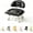 Black, variant on Rolling Low Stool with Backrest, Cloud Soft Swivel Vanity Chair (Coffee) | Cloud Soft Vanity Swivel Stool, Low Rolling Makeup Chair With Wheels, Thick Cushion Back Support, Compact Size