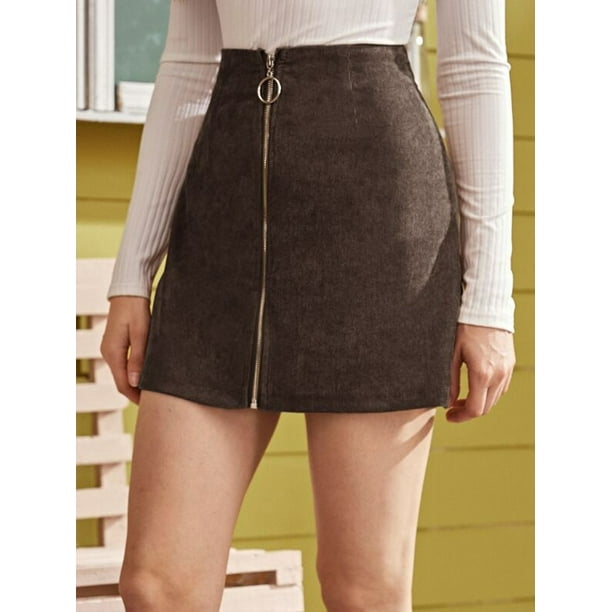 Brown lined pencil skirt cheap