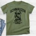 thumbnail image 2 of Schnauzer Dad, Unisex Men's Shirt, Mini Schnauzer, Schnauzer Owner, Funny Dog Dad Gift, Heather Military Green, Small, 2 of 6