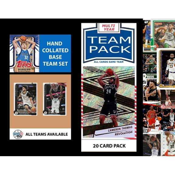 2025-26 Topps Team Set   Multiyear Pack Brooklyn Nets 2025 2026 2024