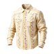 thumbnail image 3 of Ceisia Men's Loose Fit Vintage Floral Stripe Print Long Sleeve Cotton Shirt Khaki M Gifts, 3 of 3