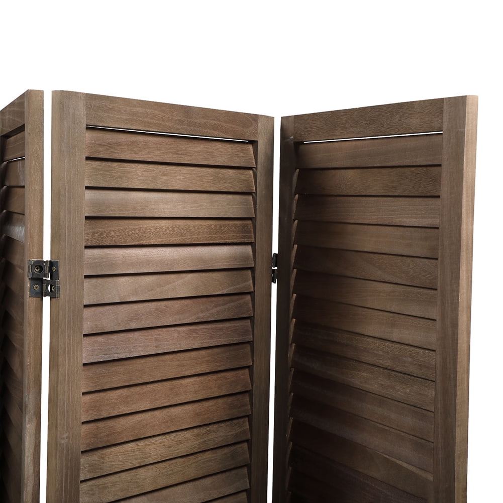 Kadyn 8 Panel Solid Wood Wall Divider for Living Room, Foldable Privacy Screen with Non-slip Feet, Home Office Freestanding Room Divider for Study, Brown
