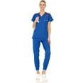 thumbnail image 2 of Medichic Mini Marilyn Women's Joggers Scrub Set Medical Nursing Stretch Flex V-Neck Jogger Scrubs Available in Over 20 Color, 2 of 5