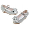 thumbnail image 1 of Walofou Flower Silver Girl Shoes - Zapatos De Princesa Para Niños Pequeños/Niños Pequeños Y Niños Grandes (2801 Silver 10), 1 of 1