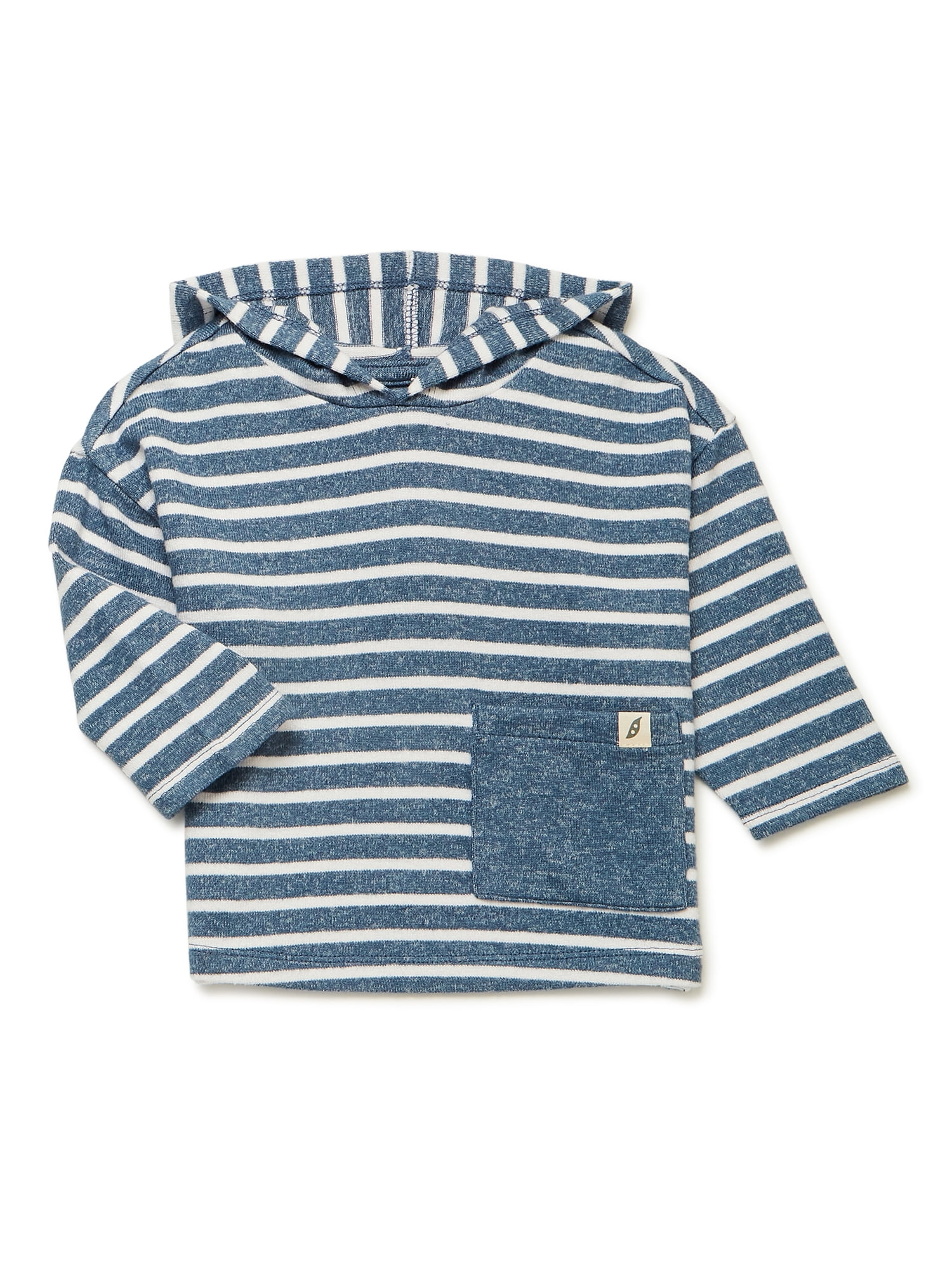 easy-peasy Baby Long Sleeve Stripe Hacci Hoodie, Sizes 0/3-24 Months