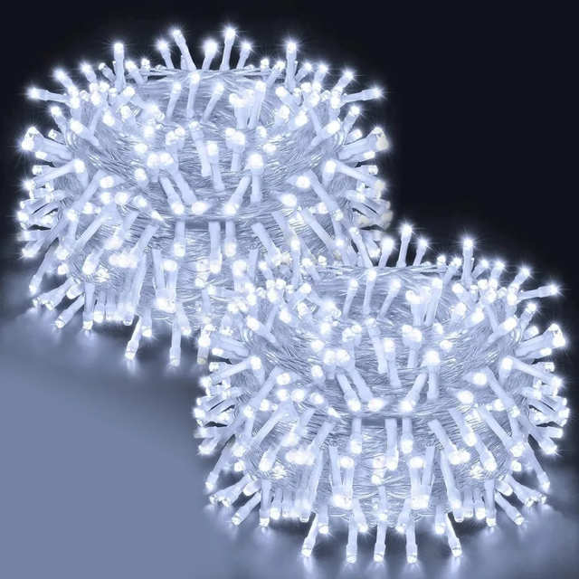 2pcs Serie Navideña 200 Focos Led Multicolor/frio/cálido 20m Xtellar Blanco