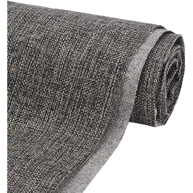Tela de tapicería de lona de 2 yardas, tipo lino, 58.2 pulgadas de ancho, gris, para sofá, repuesto para sofá, poliéster, telas para exteriores