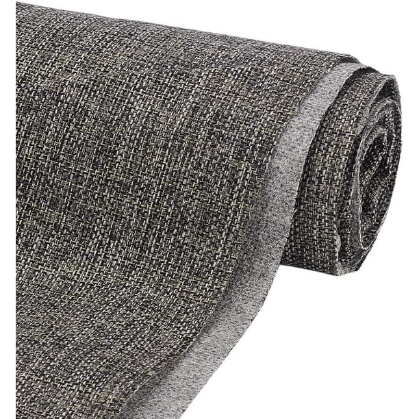 Tela de tapicería de lona de 2 yardas, tipo lino, 58.2 pulgadas de ancho, gris, para sofá, repuesto para sofá, poliéster, telas para exteriores