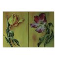 thumbnail image 1 of Country Cutting Board, Painting of Curving Tulips Romantic Dramatic Blooming Flower Retro Art Print, Decorative Tempered Glass Cutting and Serving Board, Small Size, Pink Yellow Green, by Ambesonne, 1 of 1