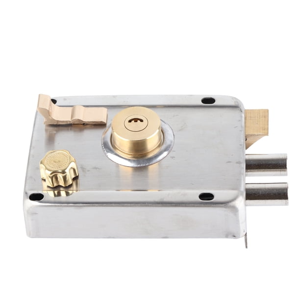 Cerradura de borde de acero inoxidable cerrojo de cilindro mecánico 5 juego de cerradura de borde vertical fácil de instalar cepillado a prueba de herrumbre para puerta de casa ANGGREK Otros
