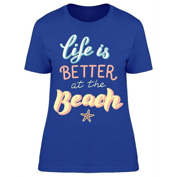 Life Better At The Beach Sketch T-Shirt Women -Image by Shutterstock, Female 3X-Large
